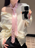 Pink and Purple Heart Detail Neck Tie Accessories Fashion Accessory view 7