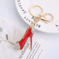 Enamel Stiletto High Heel Keychain Rhinestone Toe Cap view 2