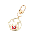 Gold Tone Irregular Openwork and Lash Evil Eye Clip Keychains view 5
