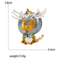 Colorful Enamel Owl Brooch in Four Designs Lapel Pin view 5