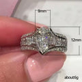 Silver Pear Clear Stone Split Shank Pave Ring Alloy view 5