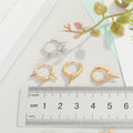 Crystal Three-Spike Huggie Earrings in Gold and Silver Tone view 5