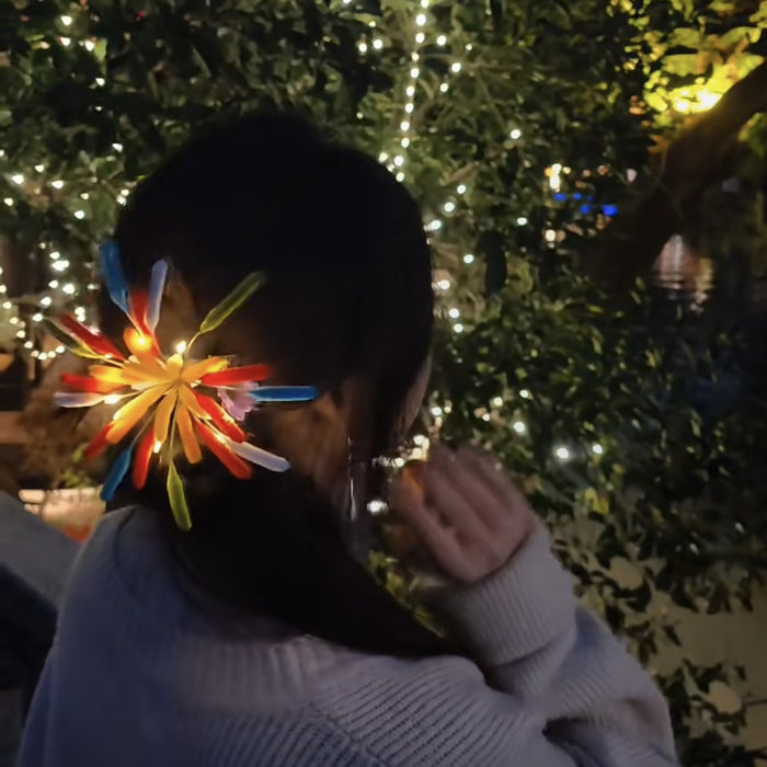 Multicolor Pipe Cleaner Firework Starburst Duckbill Hair Clip