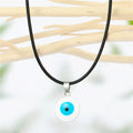 Blue Evil Eye Pendant Cord Necklaces in Gold or Silver Tone view 2