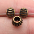 Fluted Pumpkin Large Hole Beads in Two Finishes for Jewelry Making view 3