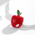 Red Red Apple Sculpted Enamel Metal Brooch Pin for Jackets and Lapels view 5