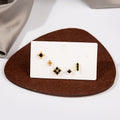 Five Pair Black Geometric Tiny Stud Earring Multipack Set view 1