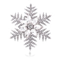 Silver Tone Snowflake Crystal Metal Brooch Pin 4.3 x 5 cm view 1
