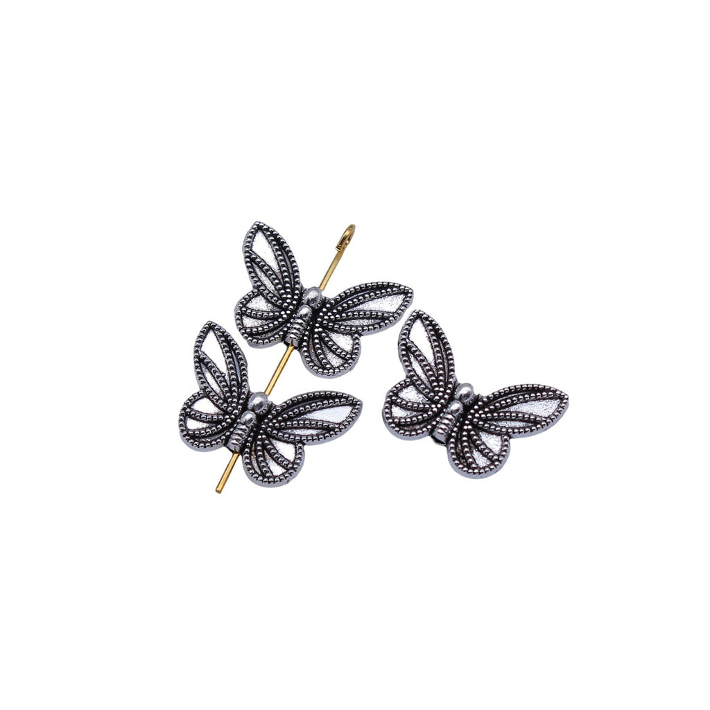 20x14mm 1.85g Antique Silver Zinc Alloy Butterfly Small Hole Double Sided Beads for Bracelet Necklace DIY Making