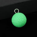 Molded Golf Ball Charm Pendants Dimpled Silver-Tone Loop Six Colors view 3