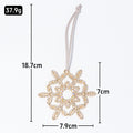 Rhinestone Snowflake Metal Hanging Ornament Gold Silver Cord view 3
