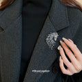 Filigree Rhinestone Horse Head Brooch Red Green Styles view 2