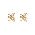 Mini Gold Open Butterfly Stud Earrings Clear Crystal view 5