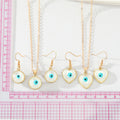 Gold Tone White Cat Eye Heart and Round Jewelry Options view 3