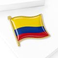 Colombia Flag Enamel Lapel Pin Gold Tone Small Brooch view 3