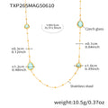 Gold Bead Station Necklace Teardrop Triangle Czech Glass view 8