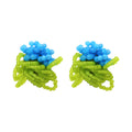 Blue Bead Cluster and Green Loop Small Stud Earrings view 5