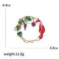 Fox and Grapevine Wreath Brooch in Red and Black Lapel Pin view 5