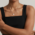 Sculpted Heart Pendant Necklace in Gold and Silver Tone view 3