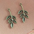 30x10mm Alloy Branch Leaf Charm Pendant for Hanfu Accessories