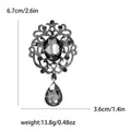 Ornate Crystal Brooch with Teardrop Dangle Decorative Clothing Pin view 10