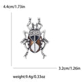 Shield Beetle Brooch With A Silver-Tone Beetle With A Striped Enamel Shield Body view 5