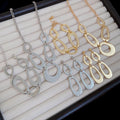 Irregular Open Oval Metal Necklace Bracelet Earrings view 4