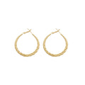 Gold Tone Twisted Rope Texture Large Hoop Earrings view 5