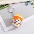 Miniature Popcorn Bucket Food Model Split Ring Keychain view 2