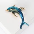 Blue Enamel Leaping Dolphin Brooch for Jackets Scarves and Lapels view 2
