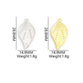 Striped Enamel Leaf Metal Jewelry Charms, 10 Colorways view 2