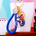 Enamel Coiled Chinese Dragon Keychains with Fortune Cord Sets in Nine Options view 2