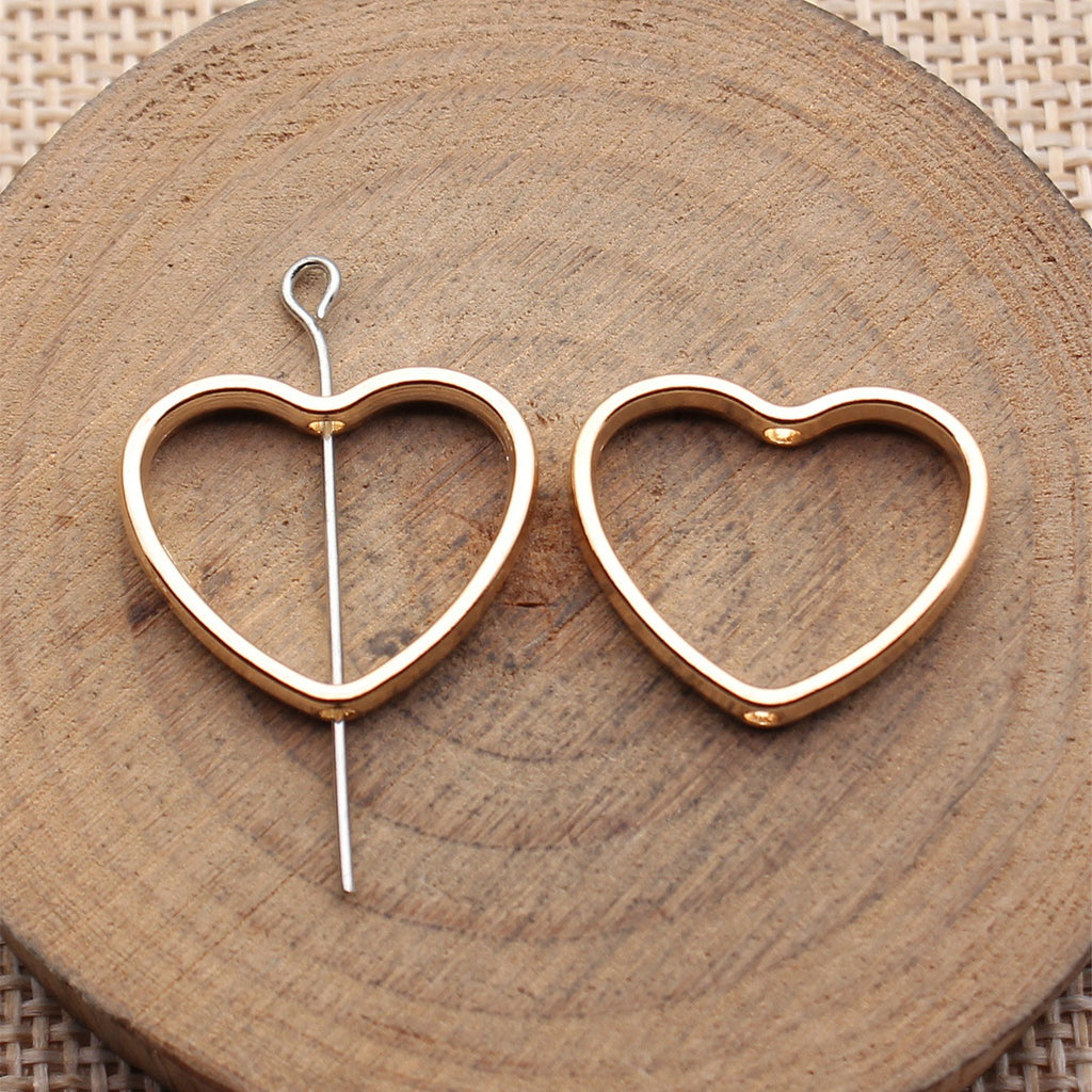 20x17mm 1.4g Multicolor Zinc Alloy Geometric Hollow Heart Frame Loose Metal Beads for Bracelet DIY