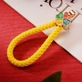 Braided Wrist Strap Keychain Components with Four-Leaf Metal Caps view 10