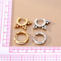 Gold and Silver Tone Crystal and Bead Cluster Hoop Earrings view 4