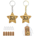 Wood Star You're a Star Keep Shining Keychain Gold Silver view 1