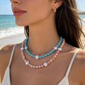 Five Color Shell Spacer Bead Necklaces With Extension Chains view 2