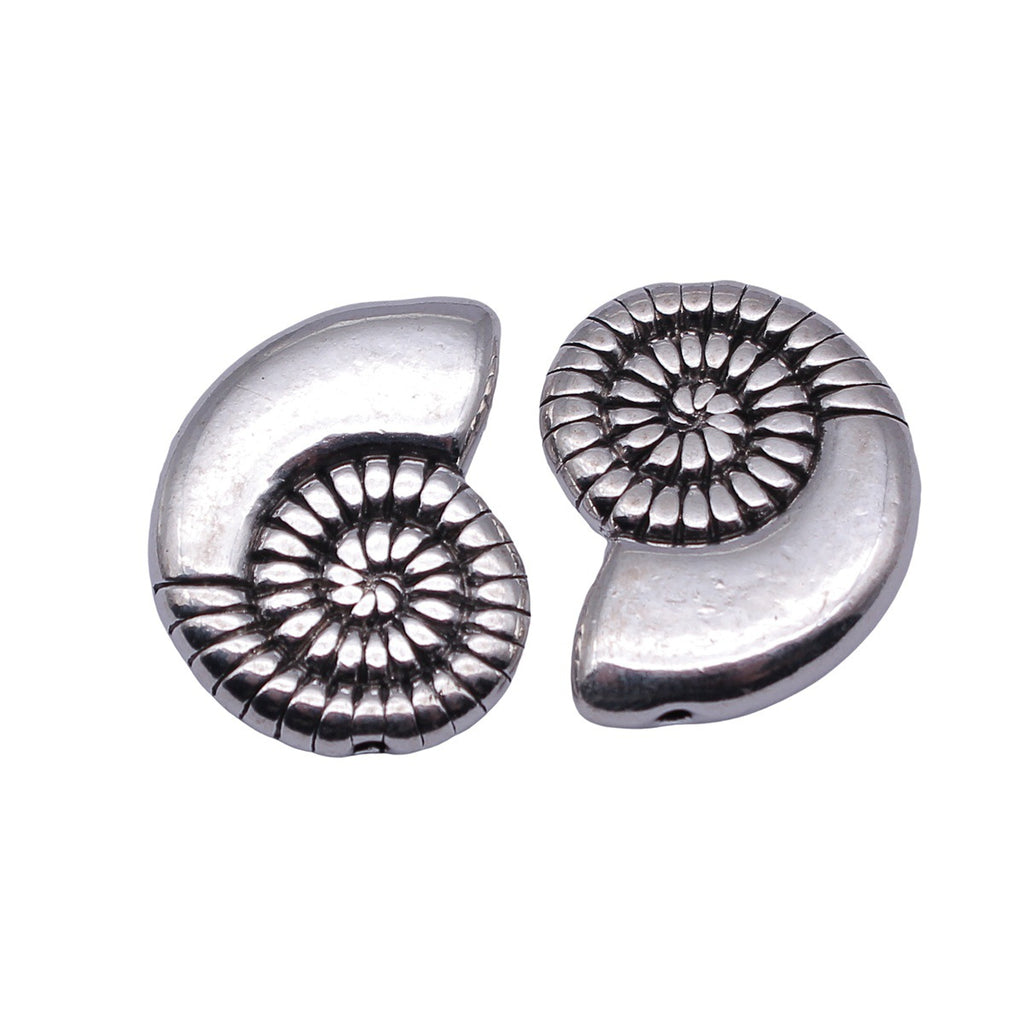 23x19mm 8g Antique Silver Zinc Alloy Conch Shell Spacer Beads for Beach Jewelry Making