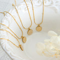 Double Sided Fu Xi Round Enamel Pendant Necklace Gold Chain view 3