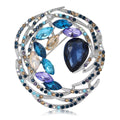 Crystal Nest Brooch Teardrop Center Four Color Styles Antique view 1