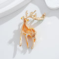 Christmas Reindeer Enamel Two Designs Metal Brooch Pin view 3