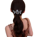 Silver Rhinestone Multi Butterfly Side Clips Pair Tassels view 5