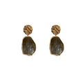Brown White and Gray Irregular Resin Drop Earrings view 5
