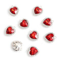 Faceted Heart Crystal Charms in Five Colors and Two Metal Tones view 7