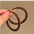 Leopard Print Hoop Earrings in Heart and Round Shapes view 2