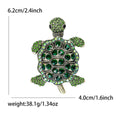 Jeweled Sea Turtle Brooch in Pink or Emerald Green Crystals view 6