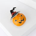 Pumpkin Witch Hat Brooch An Orange Jack-O-Lantern Topped view 2