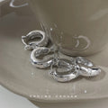 Silver-Tone Thick Hoop Earrings With Star Crystal Accents view 3
