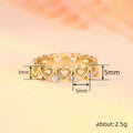 Open Heart And Clear Stone Eternity Ring In Two Metal Tones view 4