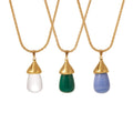 Resin Drop Pendant Stainless Steel Box Chain Necklace Multi Colors view 5
